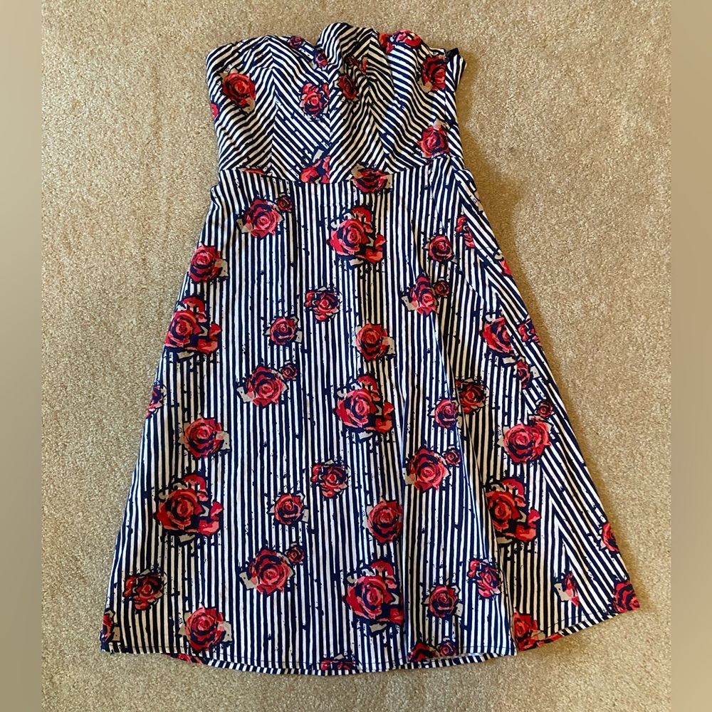 Pinstripe rose dress